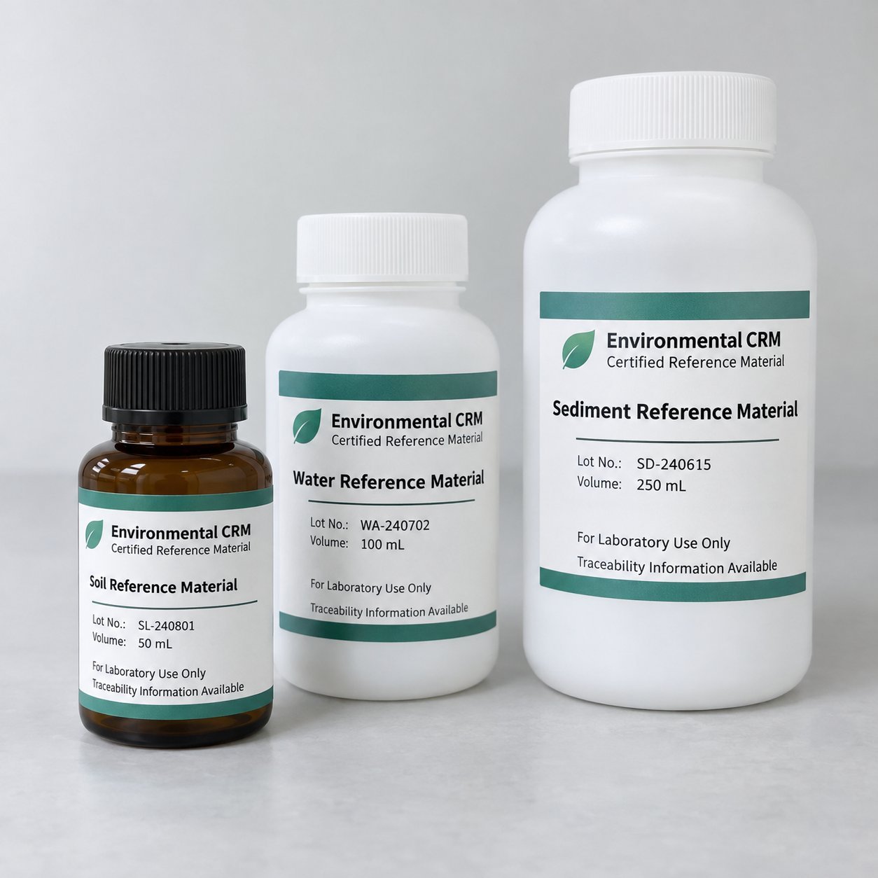 Environmental certified reference materials: soil, water and sediment reference materials